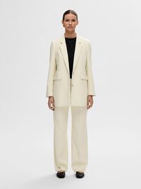 VISCOSE BLEND RELAXED BLAZER, Birch, highres