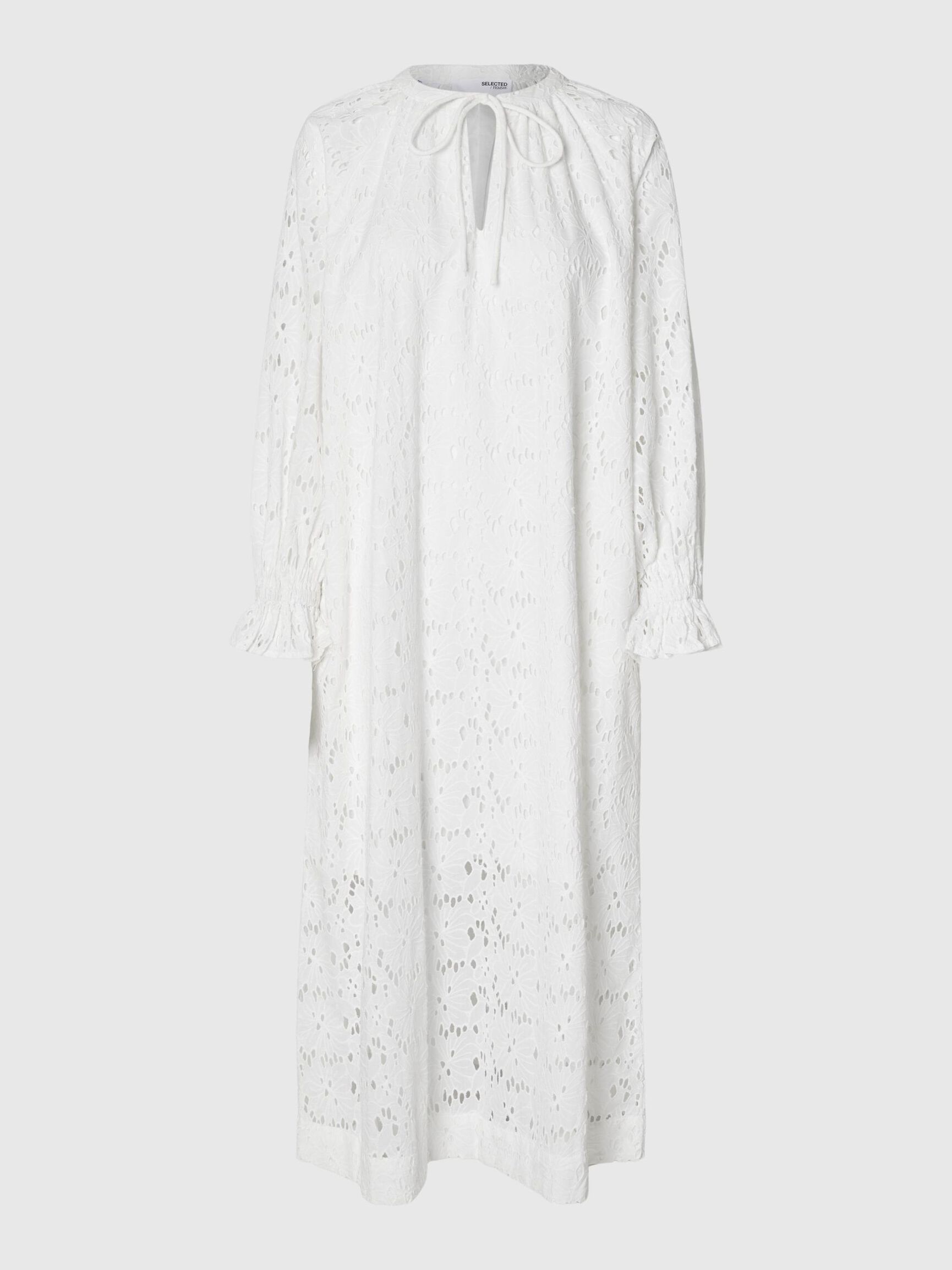 BRODERIE ANGLAISE MAXI JURK, Snow White, highres