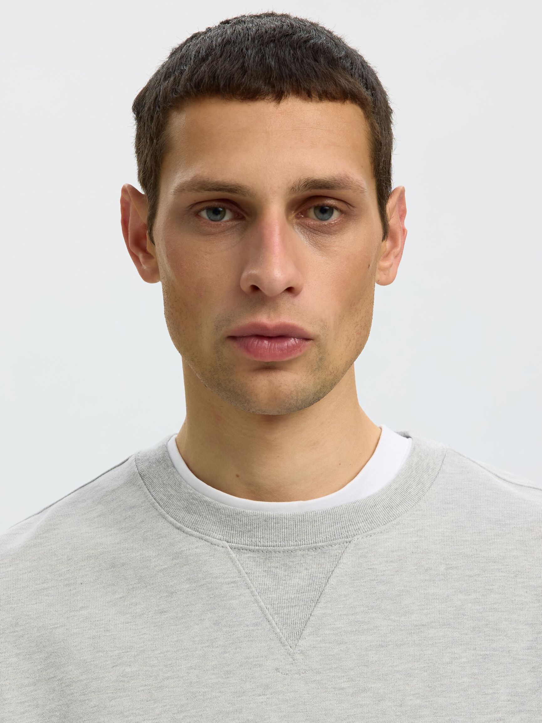 RELAXED FIT SWEATSHIRT, Light Grey Melange, highres