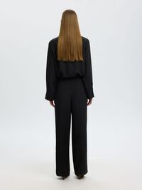 STRAGHT FIT TROUSERS, Black, highres