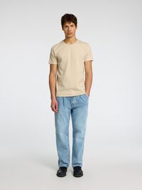 3-PACK COTTON T-SHIRT, Oatmeal, highres