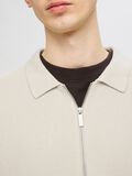 Selected KNITTED ZIP-FRONT CARDIGAN, Oatmeal, highres - 16094493_Oatmeal_006.jpg