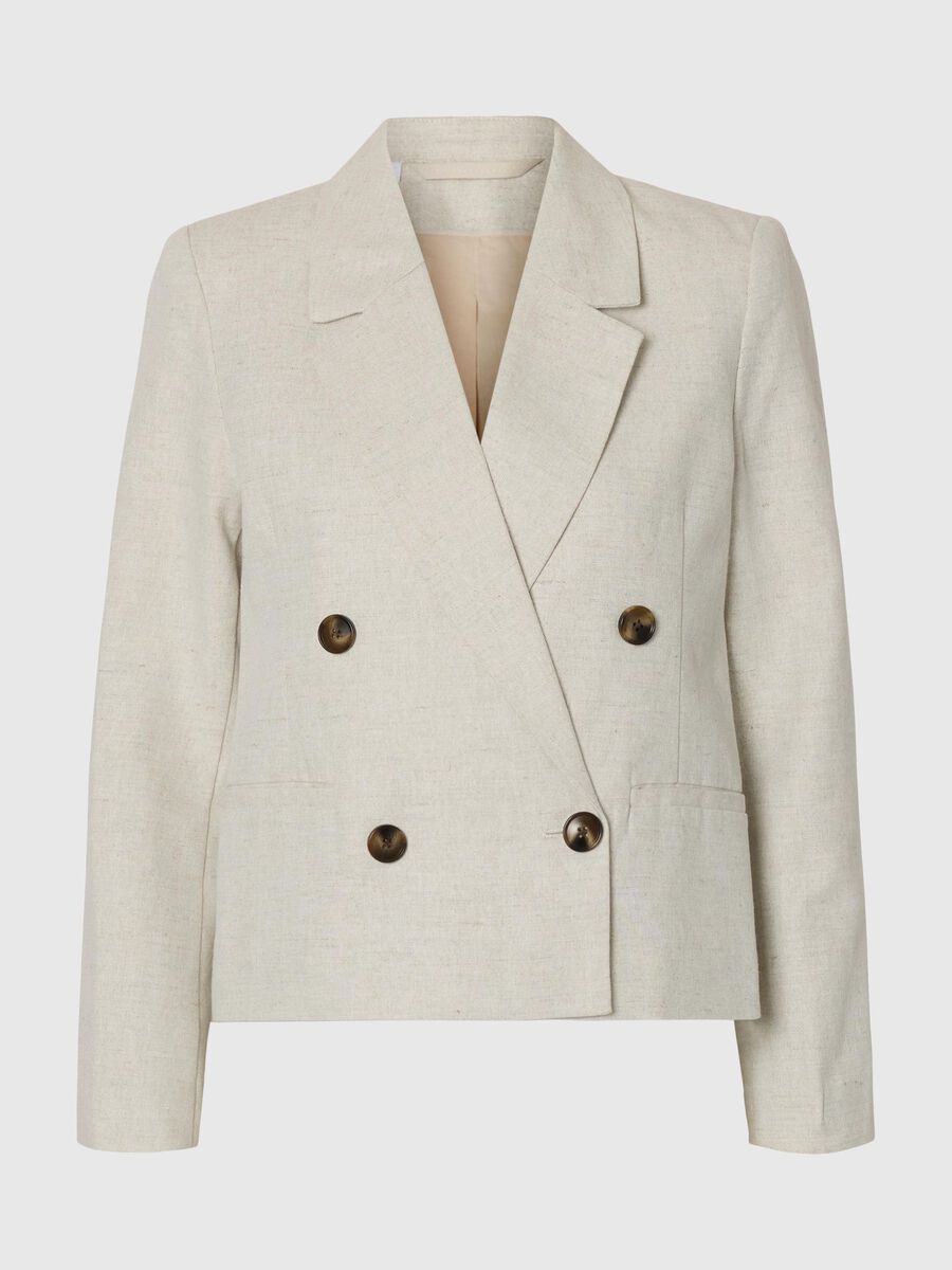 Selected CROPPED BLAZER AUS LEINENGEMISCH, Nomad, highres - 16097722_Nomad_001.jpg