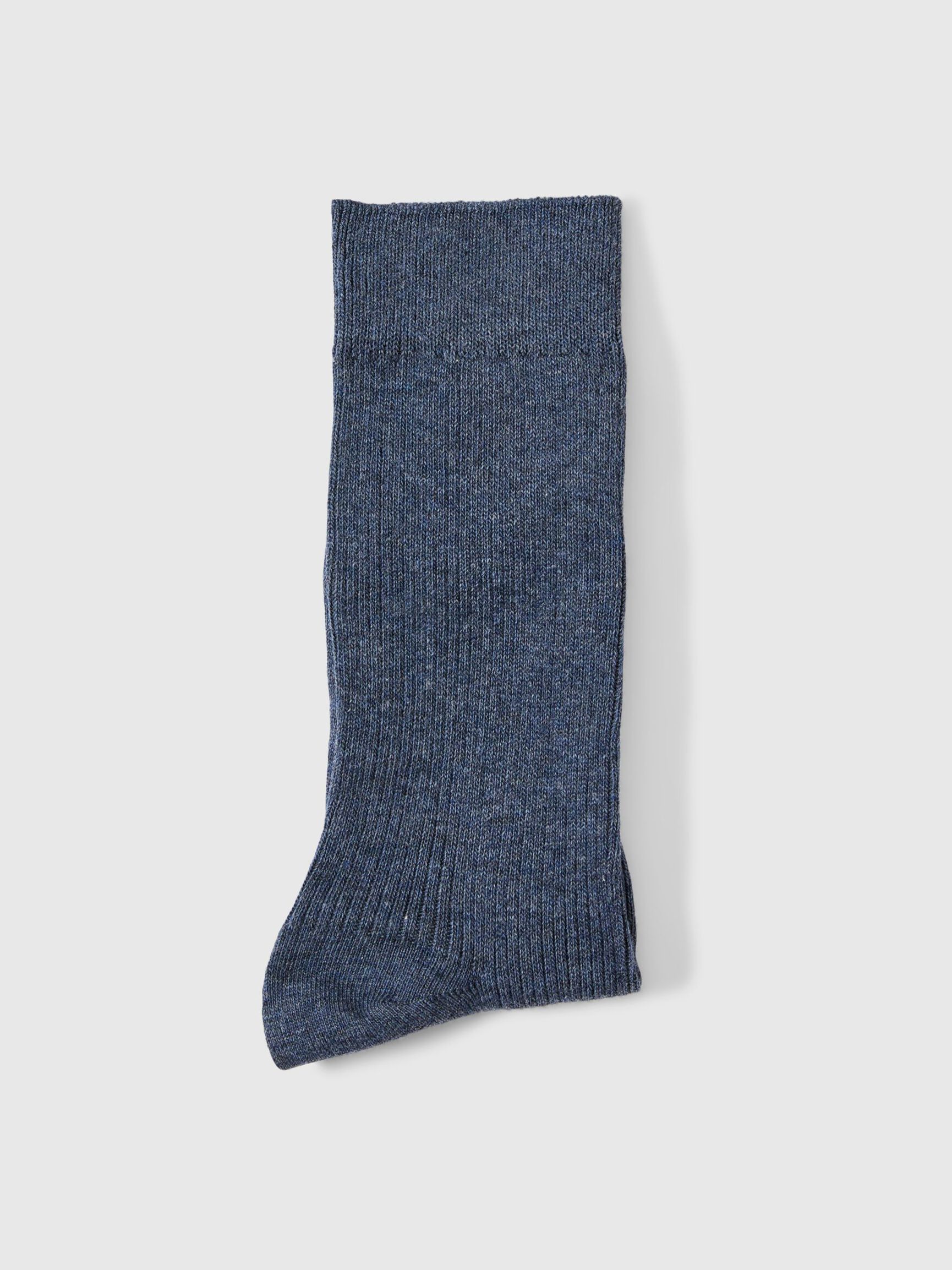 COTTON BLEND SOCKS, Sky Captain, highres