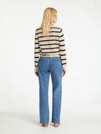 STRIPED KNITTED PULLOVER, Birch, highres
