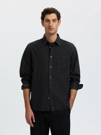REGULAR FIT HEMD, Black Denim, highres