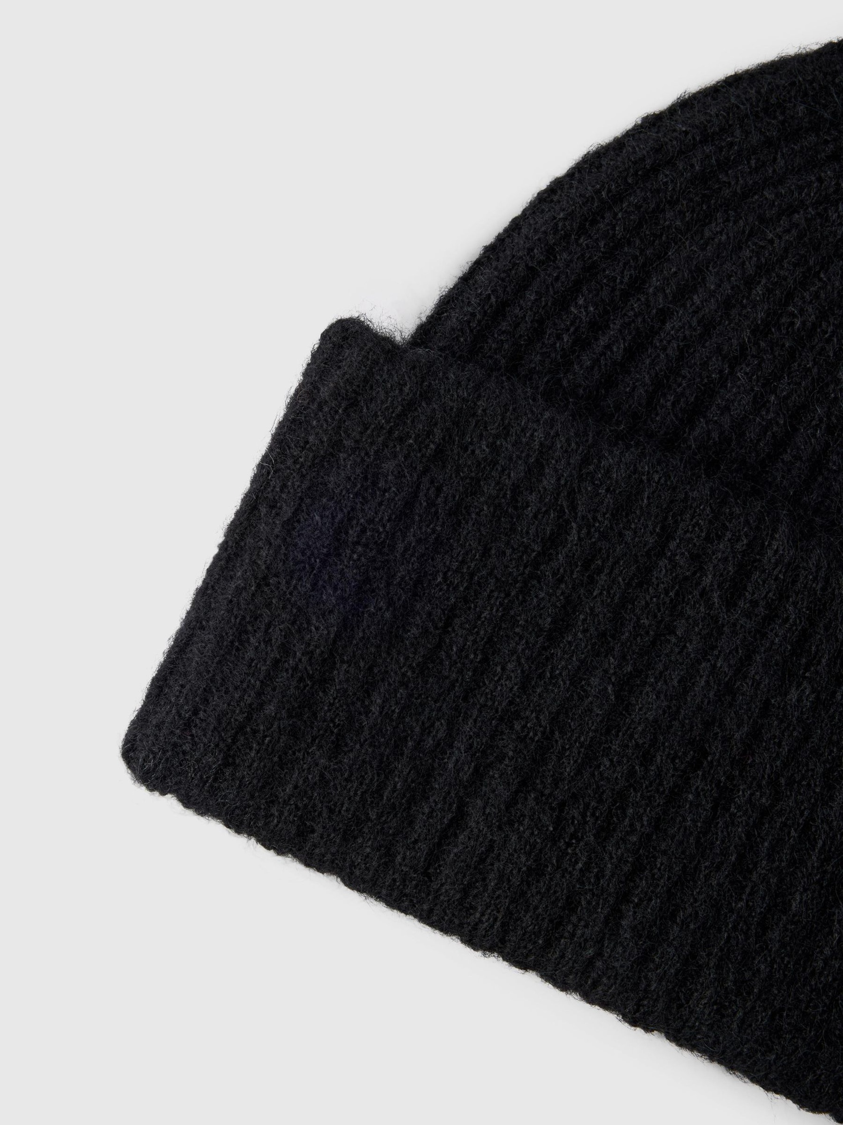 WOOL BLEND BEANIE, Black, highres