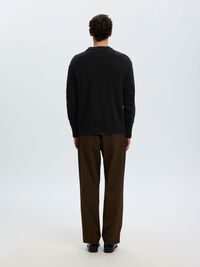 CASHMERE BLEND KNITTED PULLOVER, Black, highres
