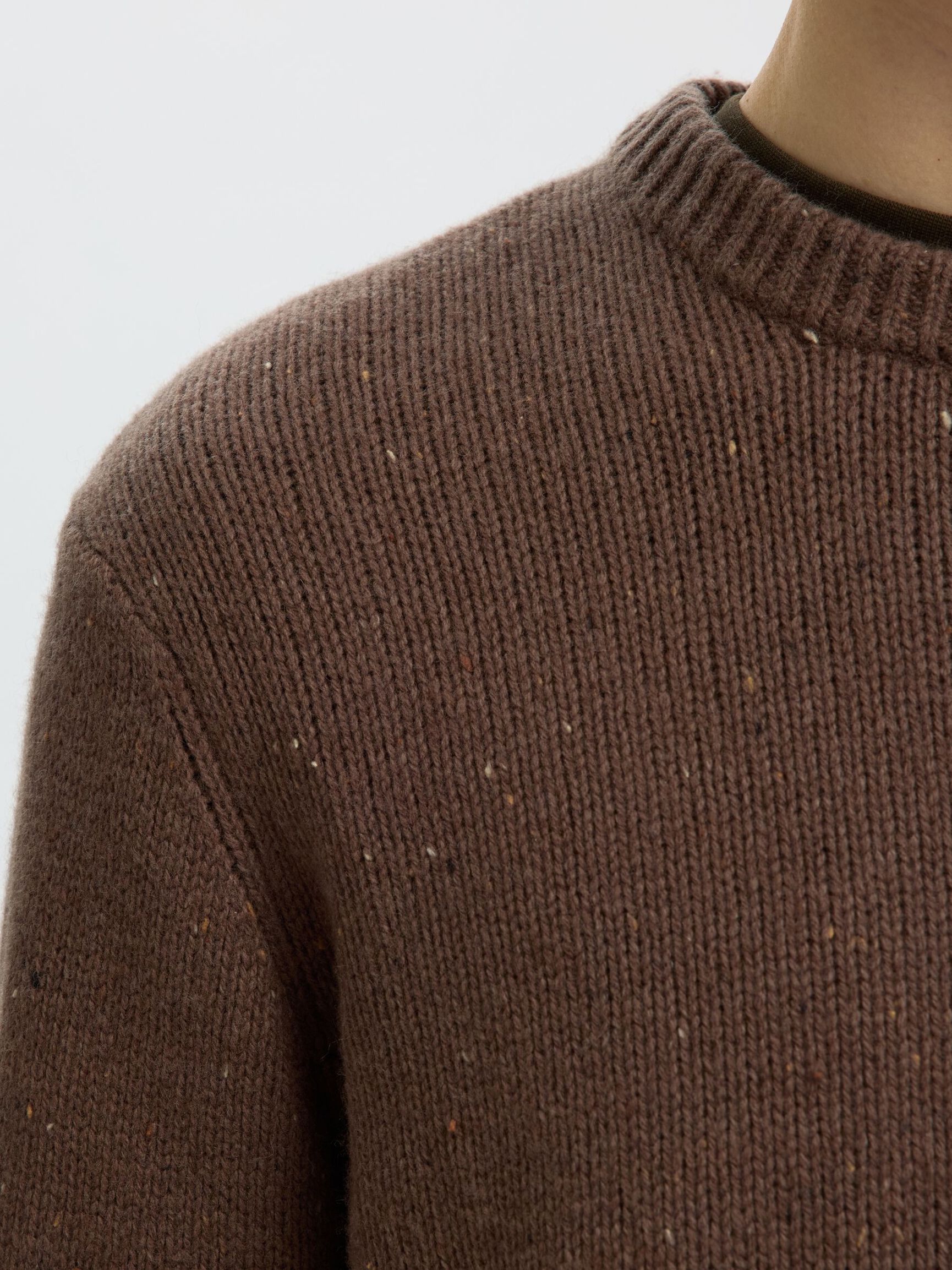 WOOL BLEND RELAXED FIT JUMPER, Chocolate Chip, highres