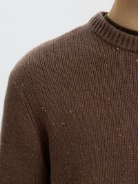 WOOL BLEND RELAXED FIT JUMPER, Chocolate Chip, highres