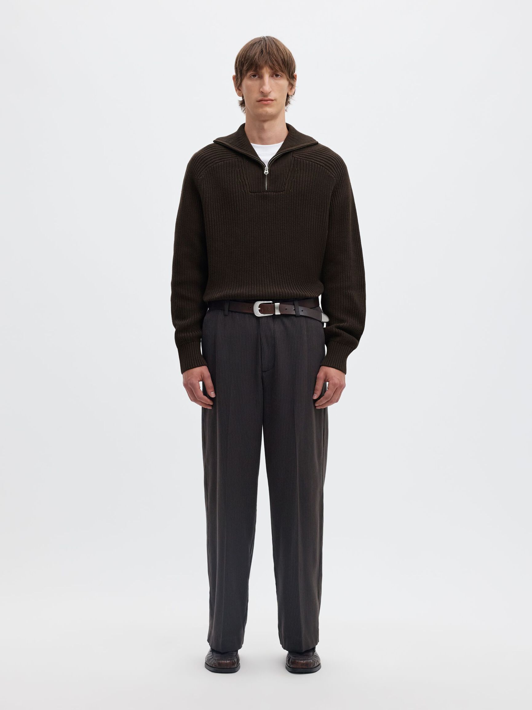 RIBBED ORGANIC COTTON HALF-ZIP JUMPER, Delicioso, highres