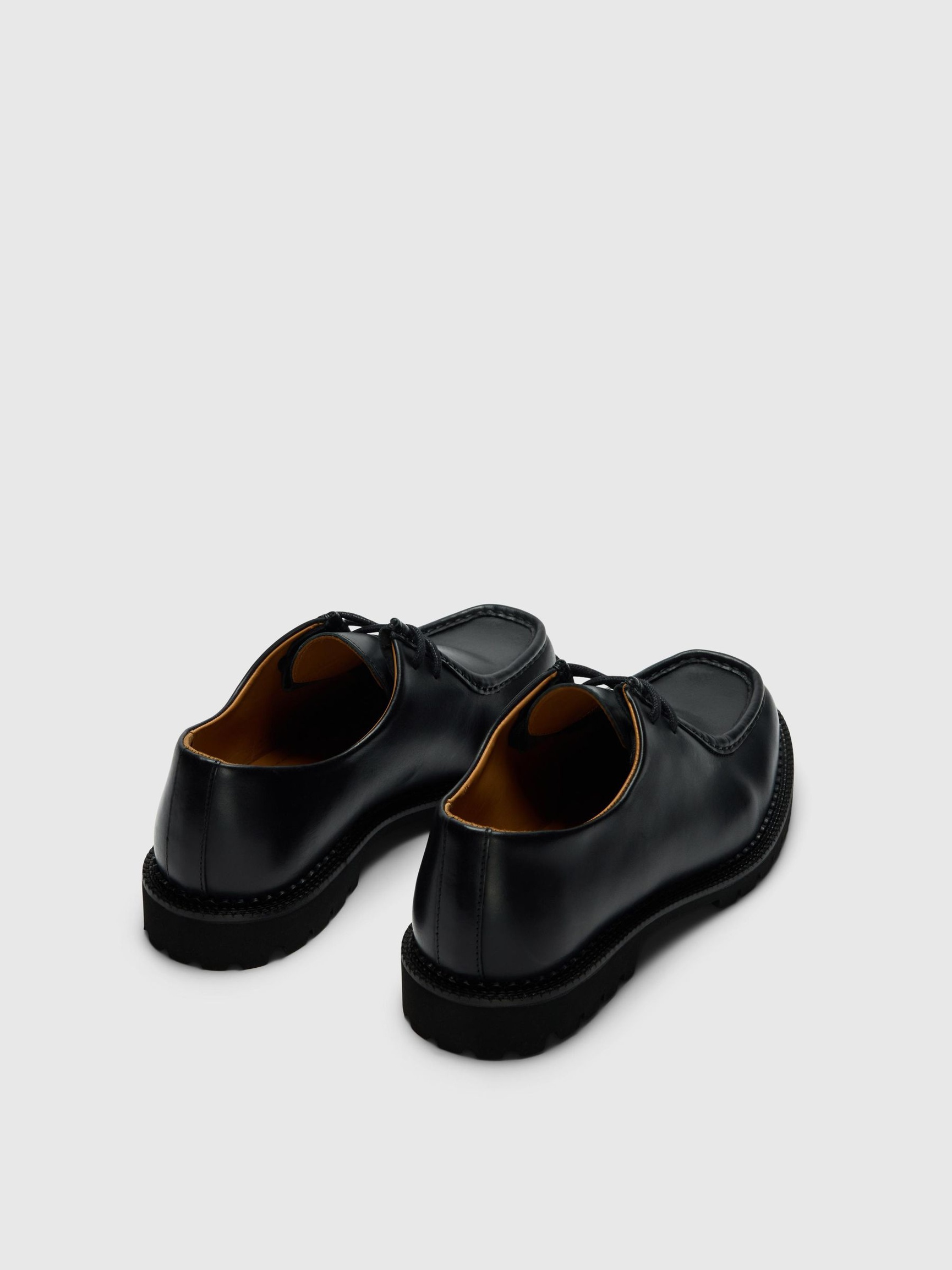 LEDER MOC-TOE-SCHUHE, Black, highres