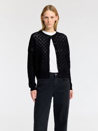 STRUCTURED FIT STRICKJACKE, Black, highres