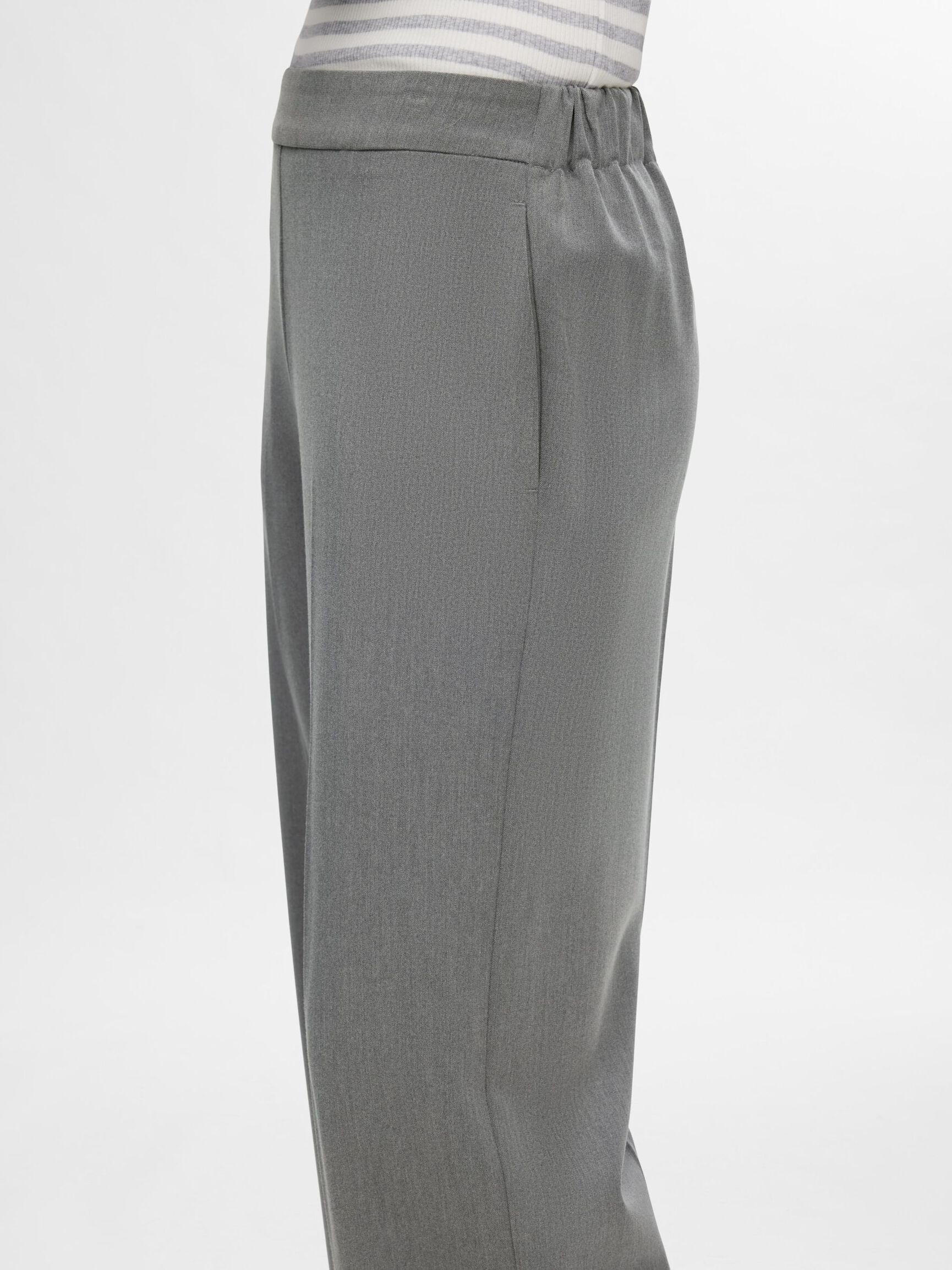 WIDE FIT TROUSERS, Medium Grey Melange, highres