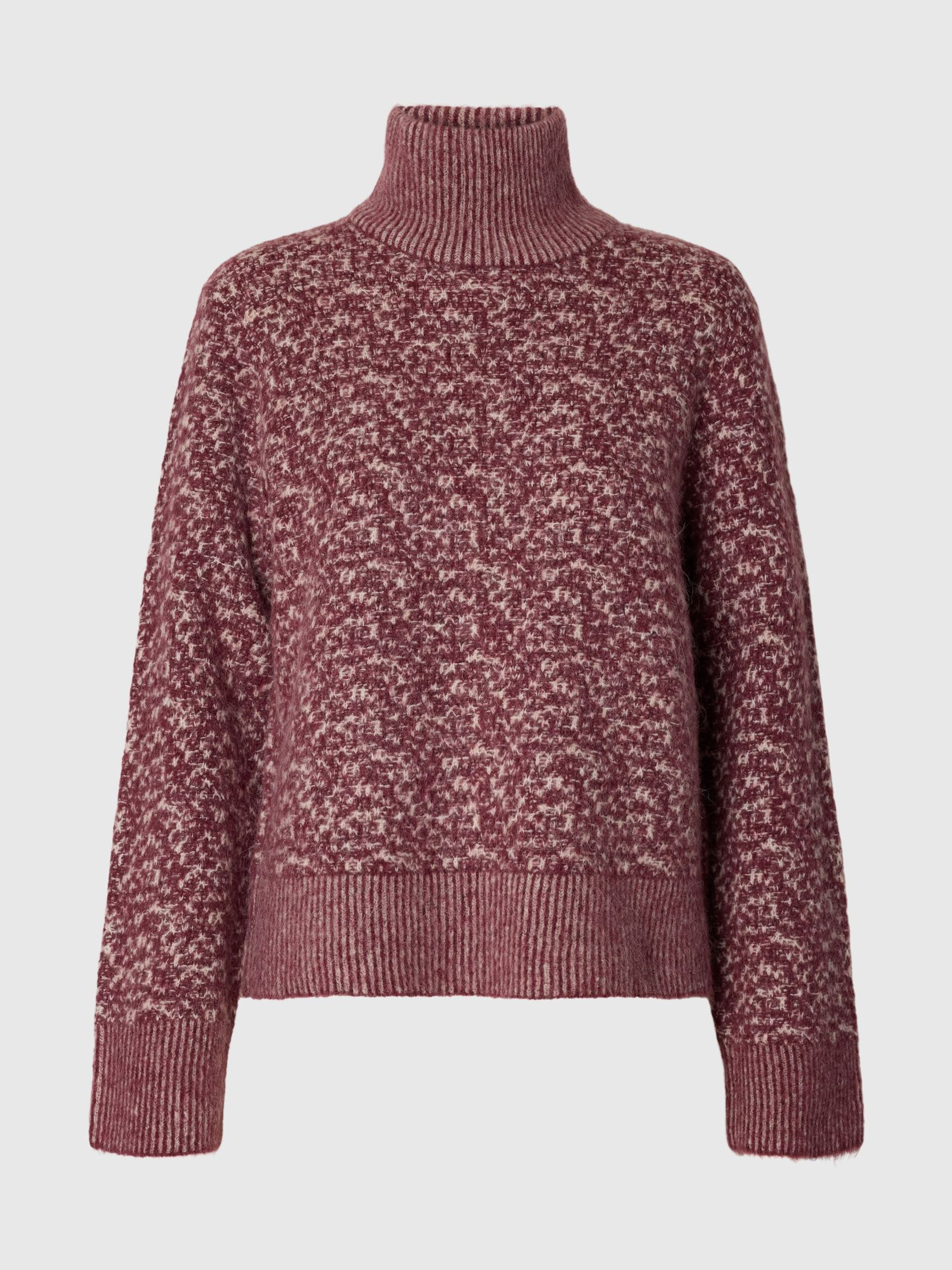 HIGH NECK KNITTED JUMPER, Tawny Port, highres
