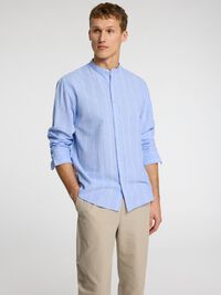 LONGSLEEVE LINNENMIX OVERHEMD, Cashmere Blue, highres