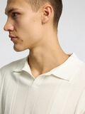 Selected SHORT SLEEVED KNITTED POLO SHIRT, Egret, highres - 16096387_Egret_006.jpg