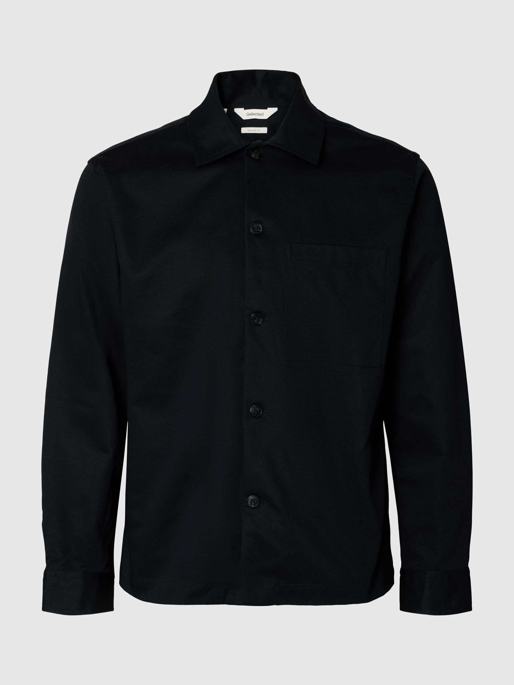 COUPE CLASSIQUE EN COTON SURCHEMISE, Black, highres