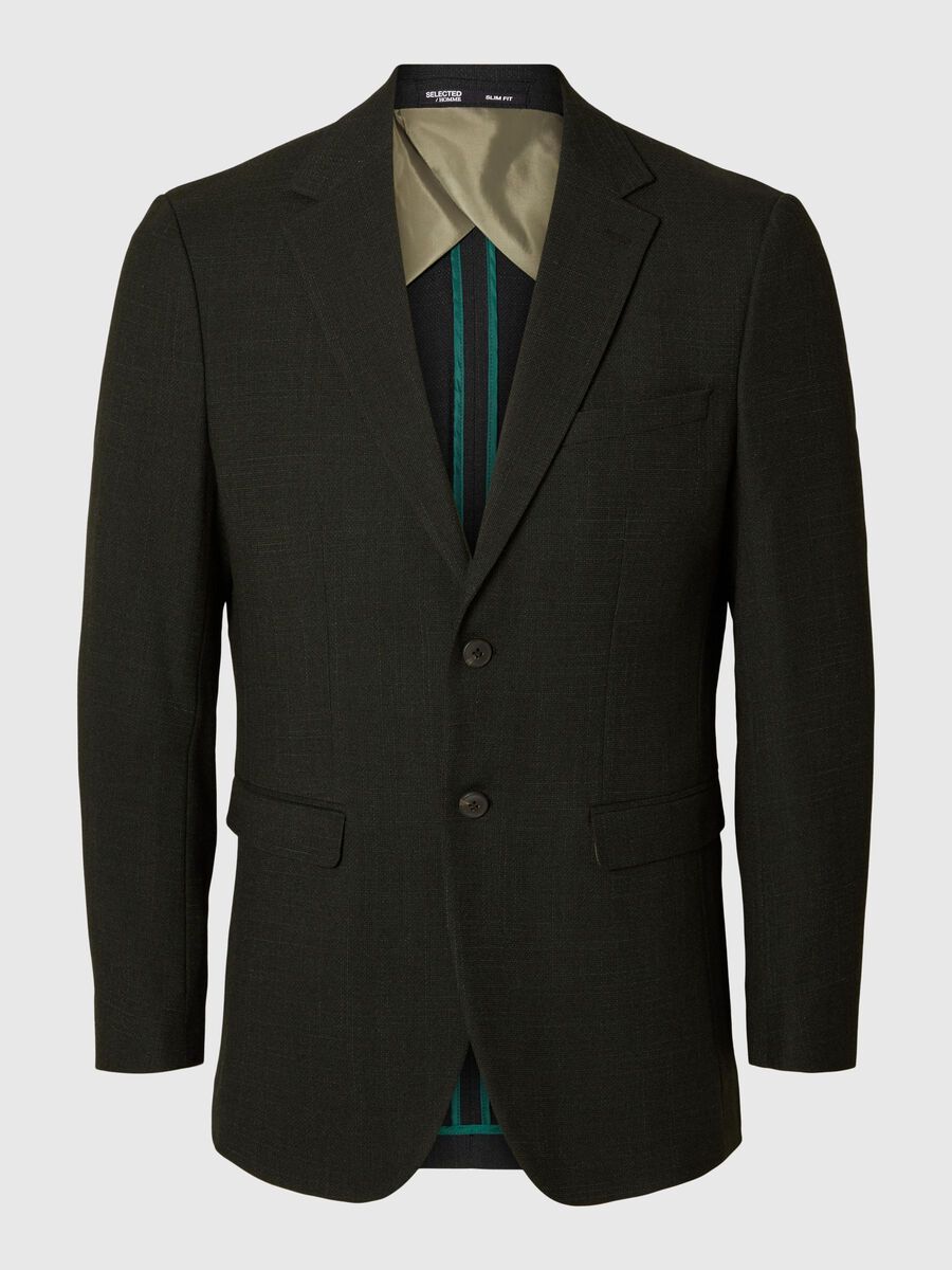 Selected SLIM FIT WOOL BLEND BLAZER, Dark Green, highres - 16095301_DarkGreen_001.jpg
