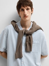 SEERSUCKER CHEMISE À MANCHES COURTES, Navy Blazer, highres