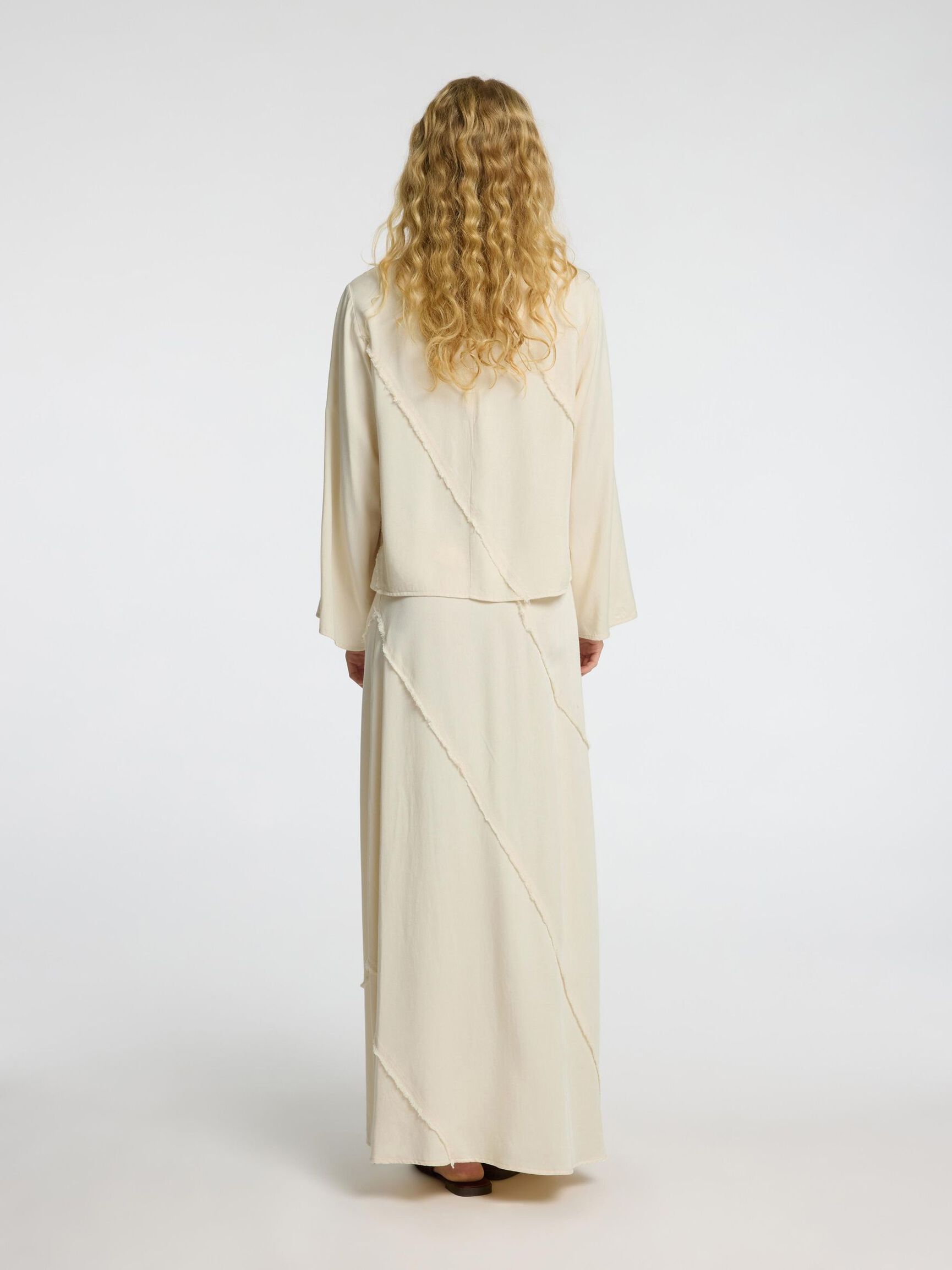 VISCOSE BLEND LONG SLEEVED TOP, Birch, highres