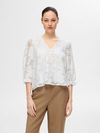 BLOMSTERPRINTET BLUSE, Bright White, highres