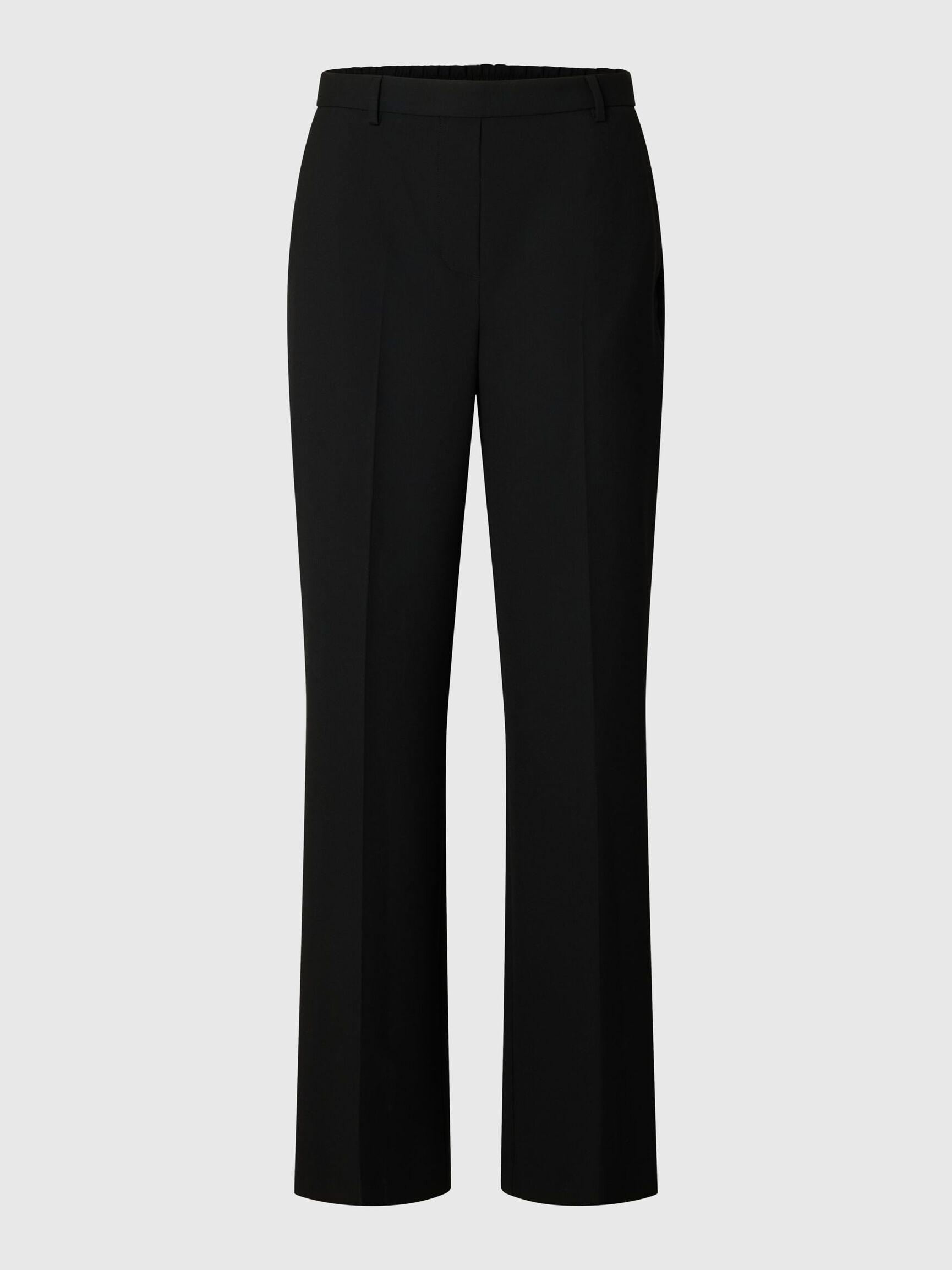  VEYRA ELASTICATED WAIST WIDE-LEG TROUSERS, Black, highres