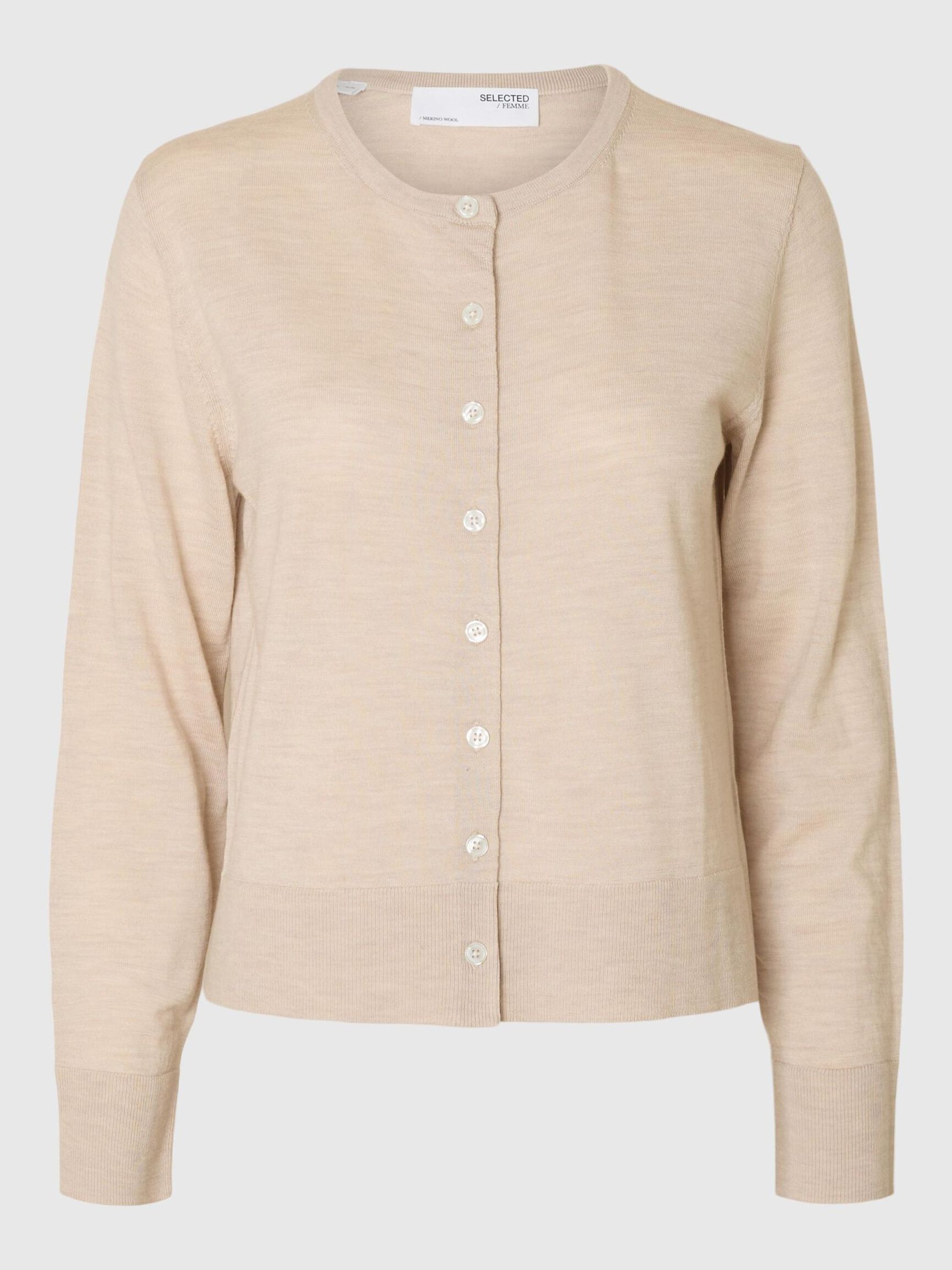 CARDIGAN A MAGLIA, Oatmeal, highres