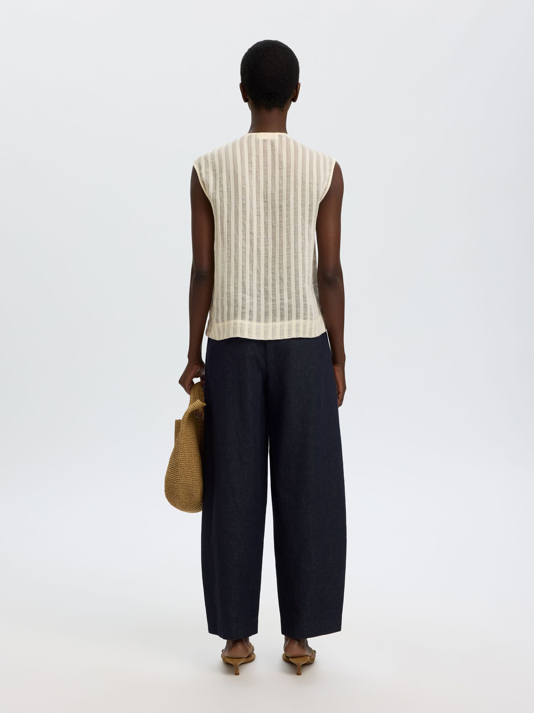 OVERSIZED FIT MOUWLOOS HEMD, Egret, highres