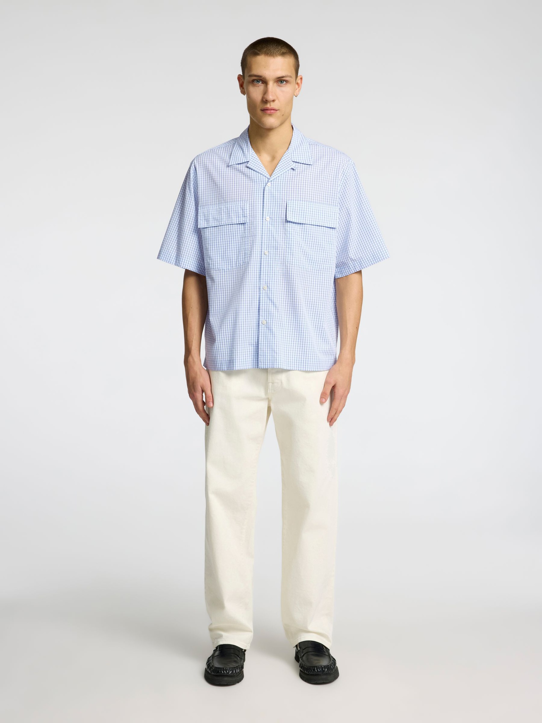 TERNET KORTÆRMET SKJORTE, Cashmere Blue, highres