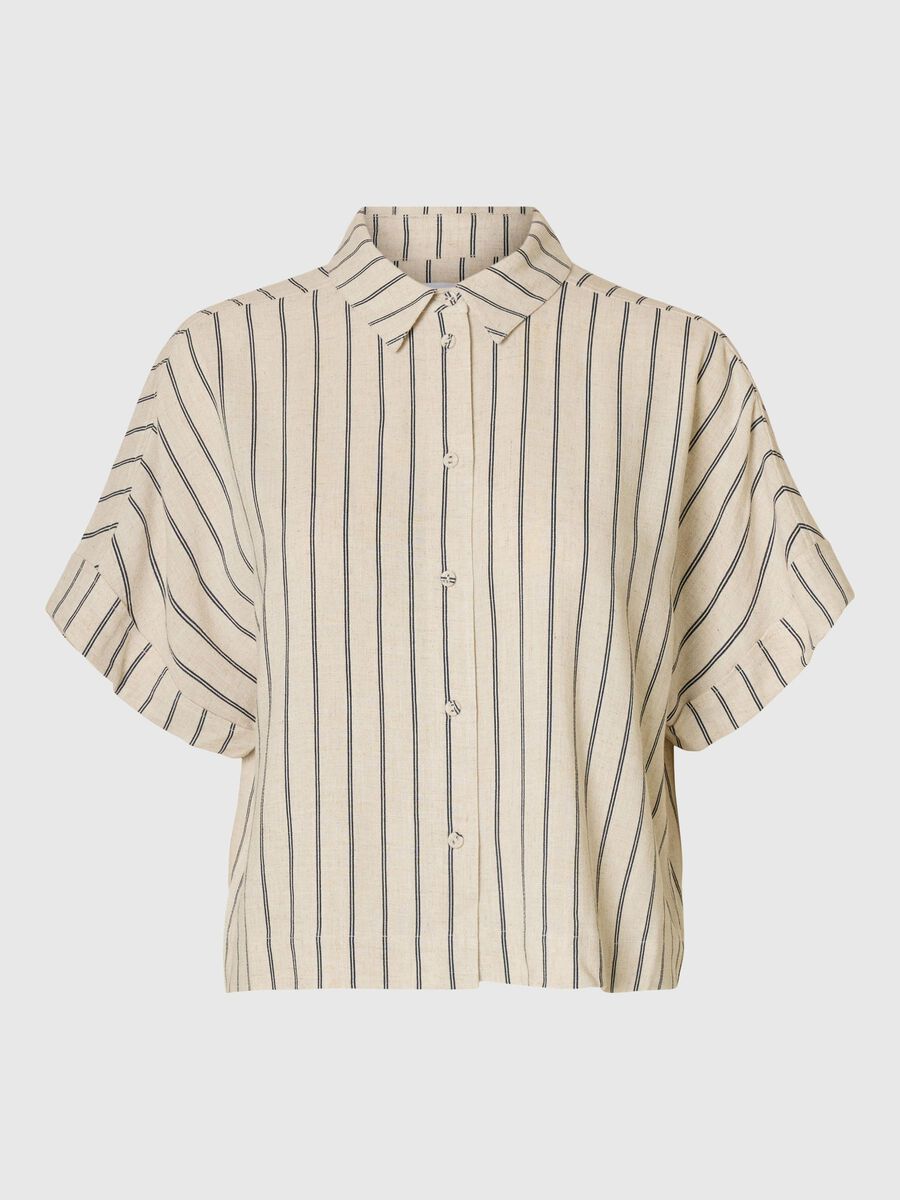 Selected STRIPED CROPPED SHIRT, Sandshell, highres - 16093939_Sandshell_1194488_001.jpg