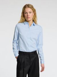 TAILLIERTE LANGARMHEMD, Light Blue, highres