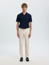 SLIM TAPERED LINEN BLEND TROUSERS, Pure Cashmere, highres