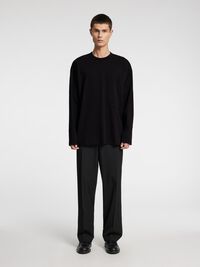 BOMULD LANGÆRMET T-SHIRT, Black Onyx, highres