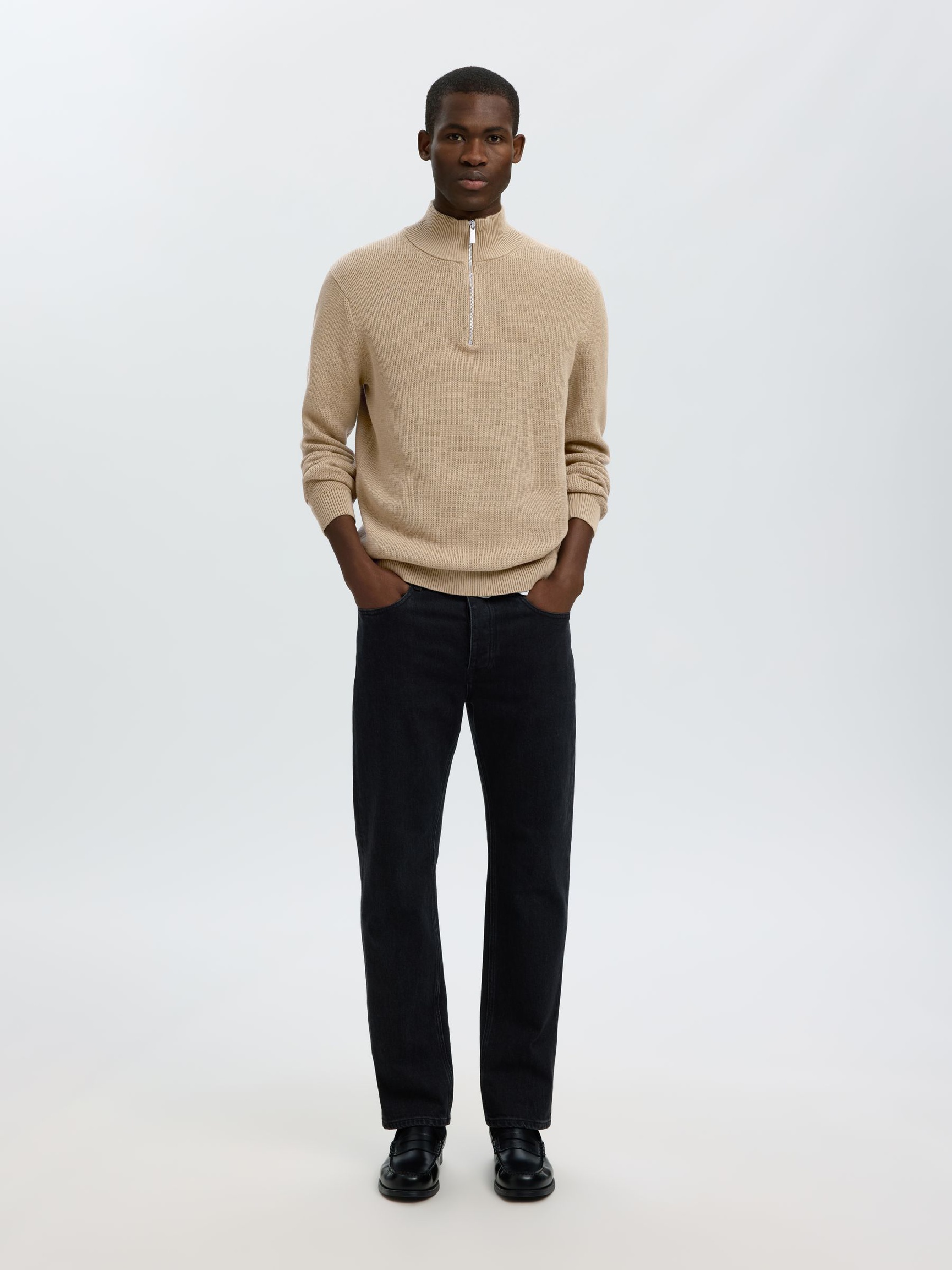 HALF-ZIP PULLOVER, Kelp, highres