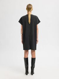 METALLIC GLITTER MIDI-JURK, Black, highres