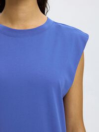 ÄRMELLOSES BAUMWOLL MAXIKLEID, Dazzling Blue, highres