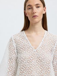 BRODERIE ANGLAISE CROPPED TOP, Bright White, highres
