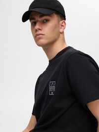 BESTICKTES T-SHIRT, Black, highres