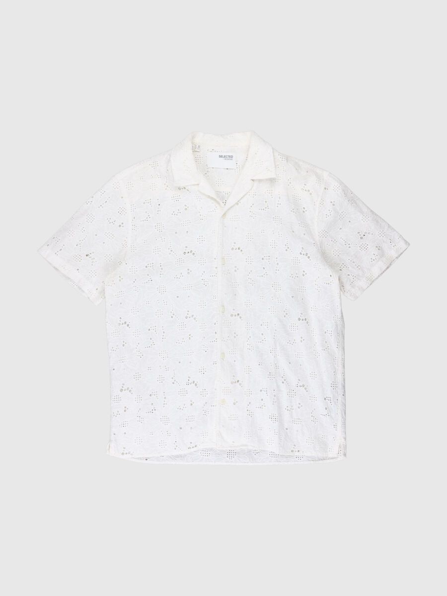 Selected BORDADO INGLÉS CAMISA DE MANGA CORTA, Bright White, highres - 80000277_BrightWhite_001.jpg