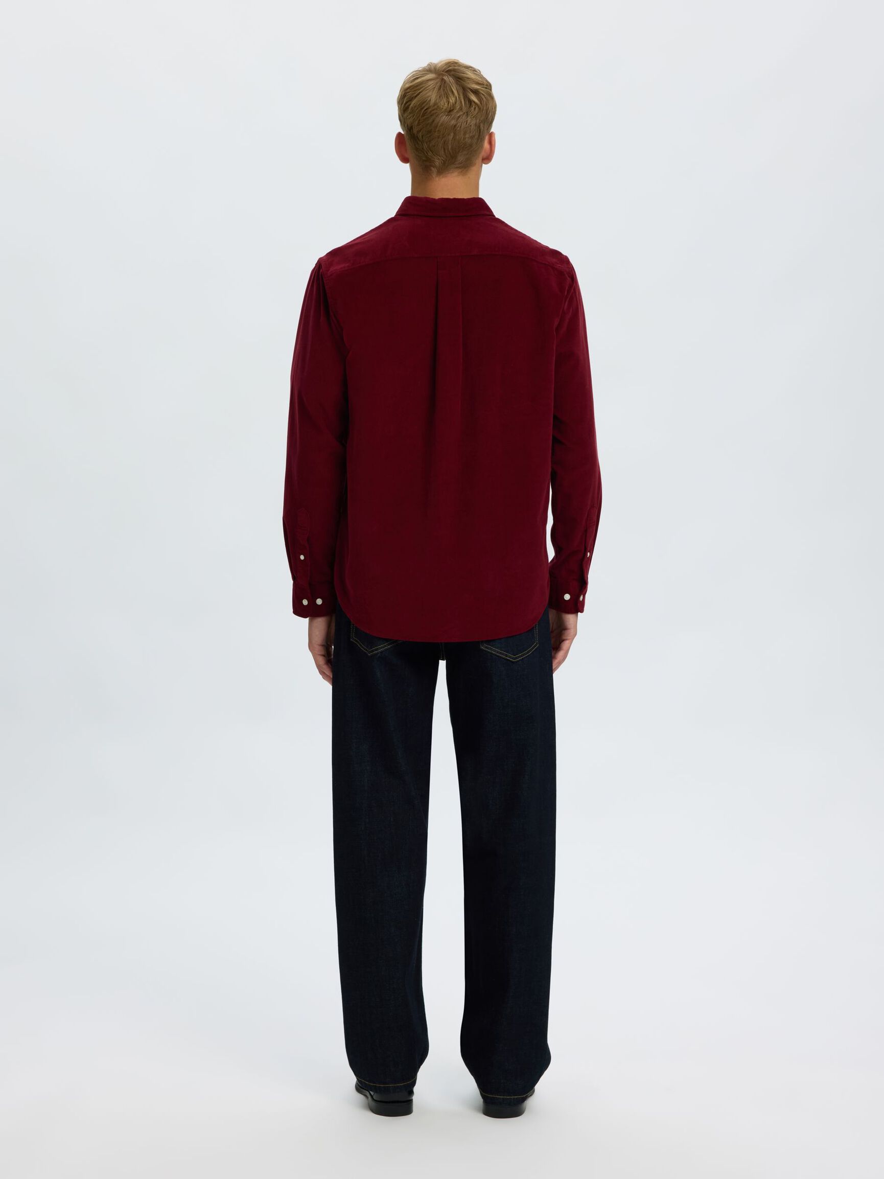 COTTON  CORDUROY SHIRT, Tawny Port, highres