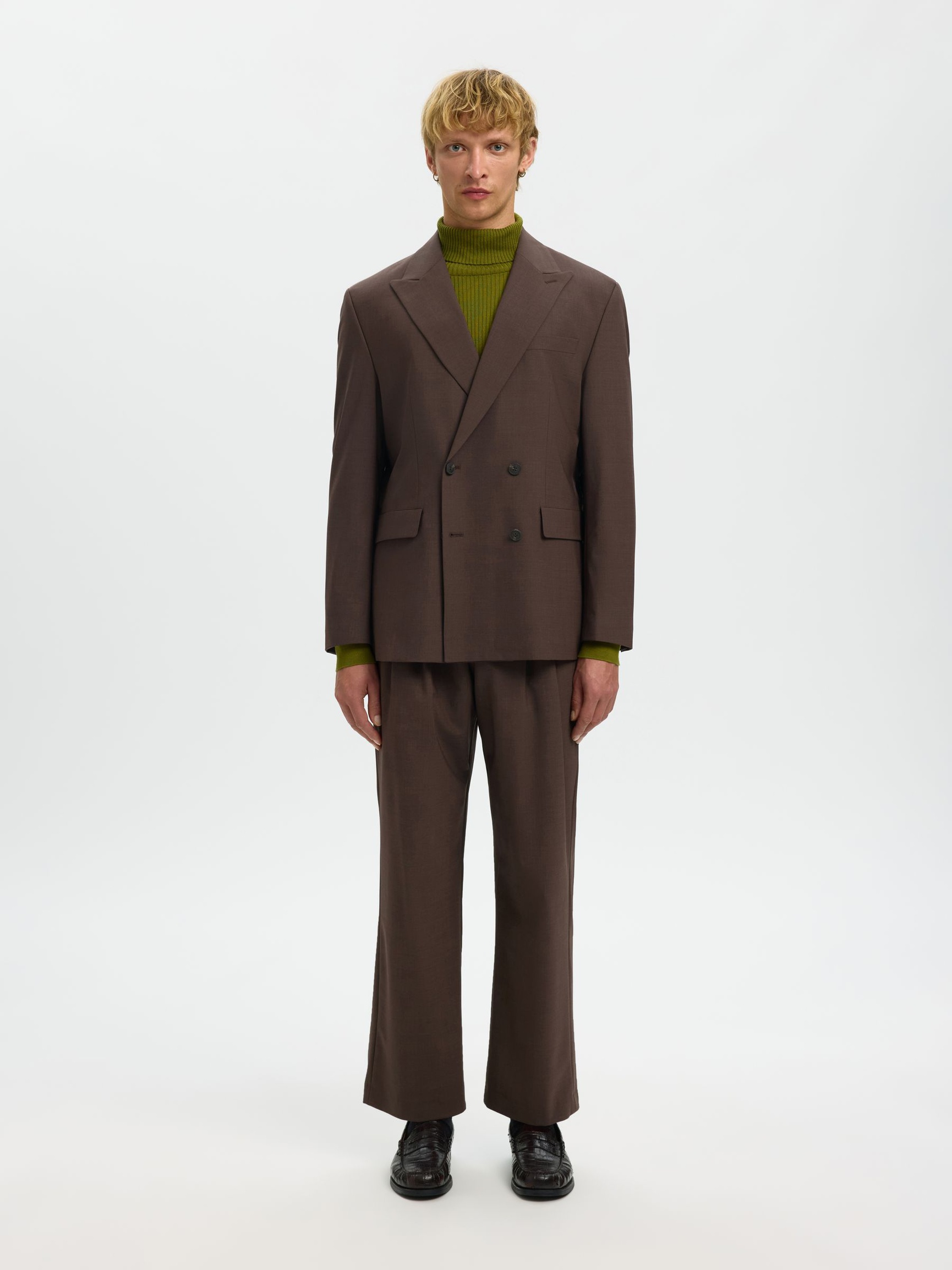 LAINE MÉLANGÉE BLAZER À DOUBLE BOUTONNAGE, Delicioso, highres