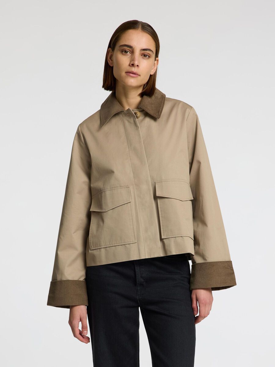 Selected BOXY FIT KURZJACKE, Greige, highres - 16099378_Greige_003.jpg
