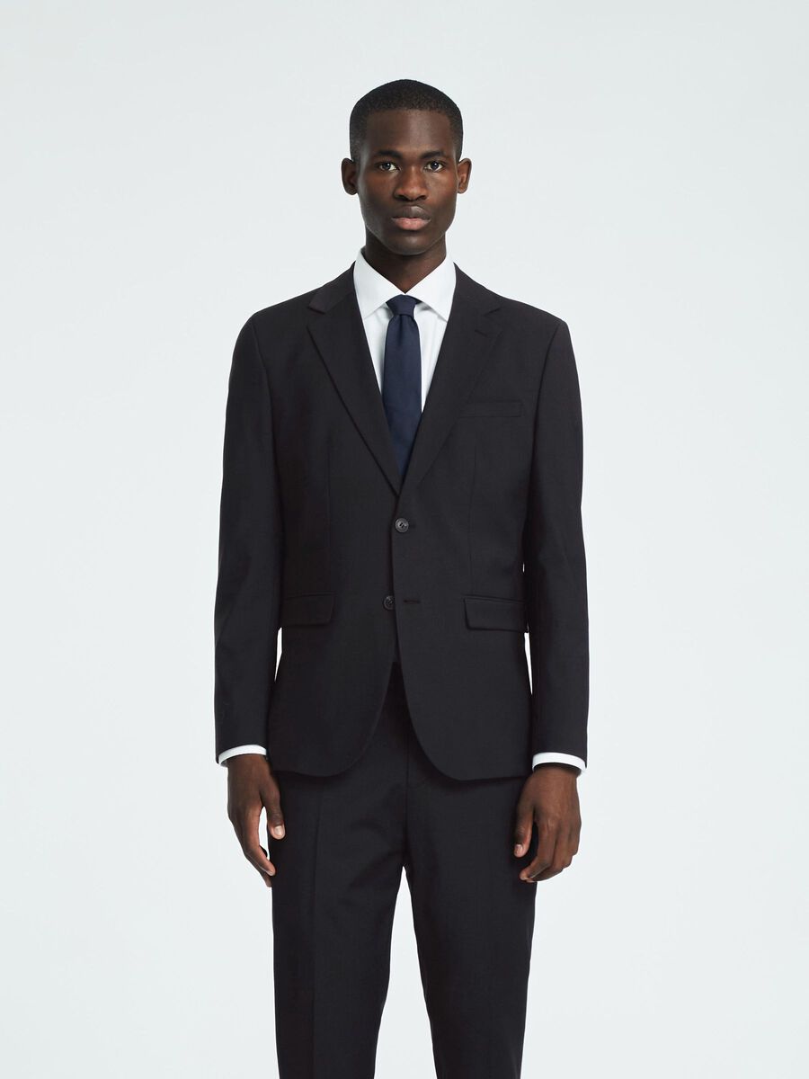Selected SLIM FIT WOOL BLEND BLAZER, Black, highres - 16094334_Black_003.jpg