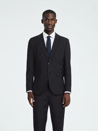 SLIM FIT WOLMIX BLAZER, Black, highres
