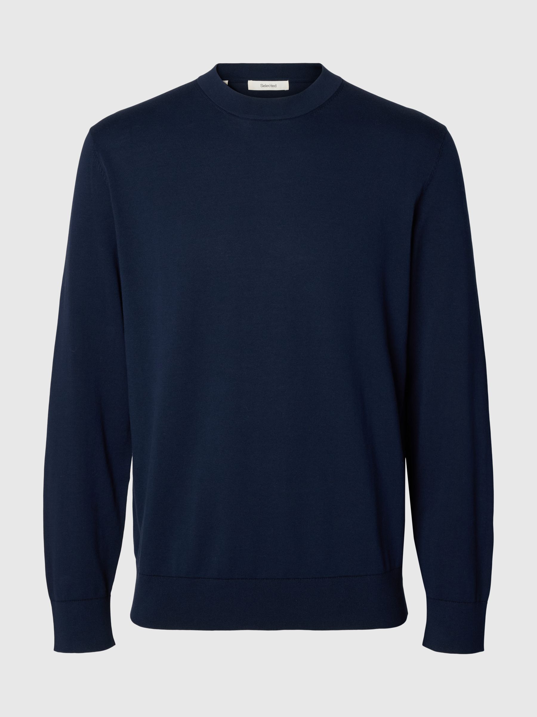 BAUMWOLL PULLOVER, Navy Blazer, highres