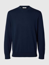 BAUMWOLL PULLOVER, Navy Blazer, highres
