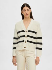 STRIPED CARDIGAN, Snow White, highres