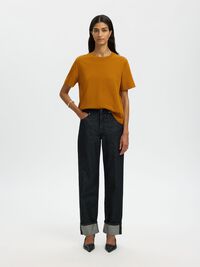 BOXY T-SHIRT, Golden Brown, highres