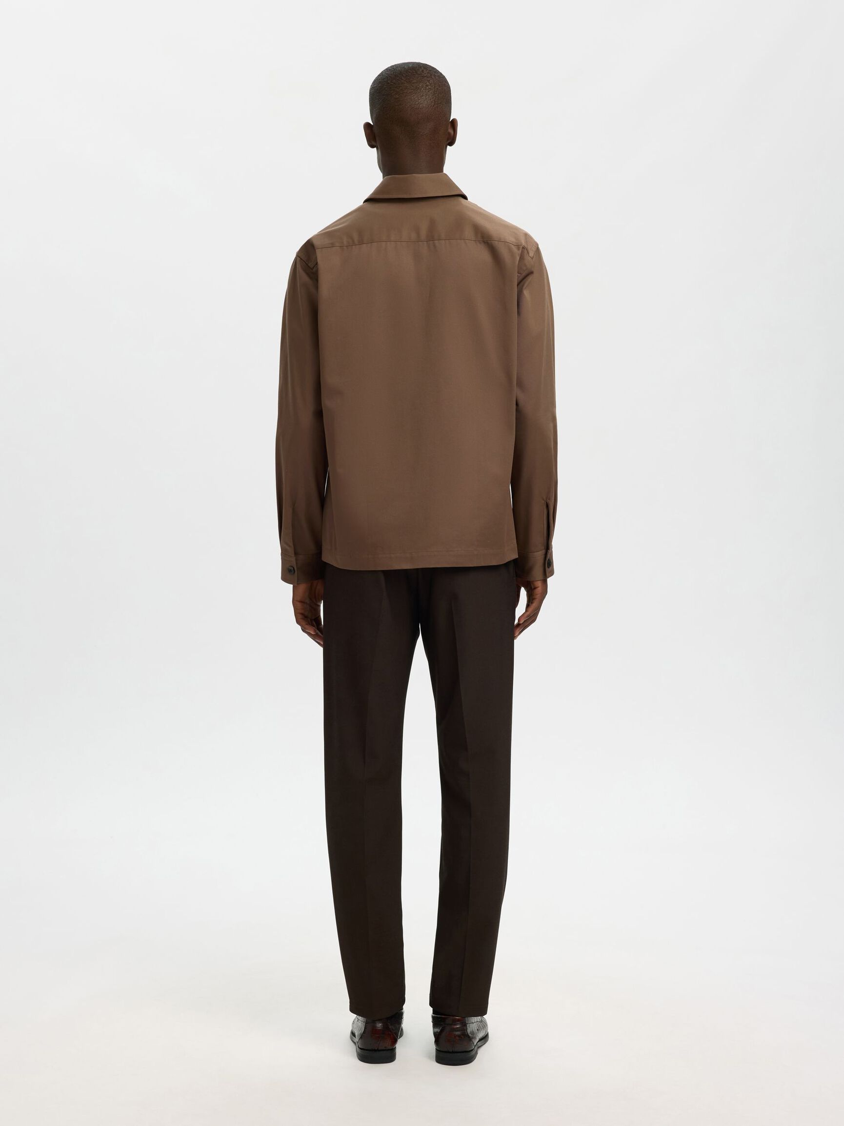 REGULAR FIT TWILL OVERSHIRT, Chocolate Chip, highres